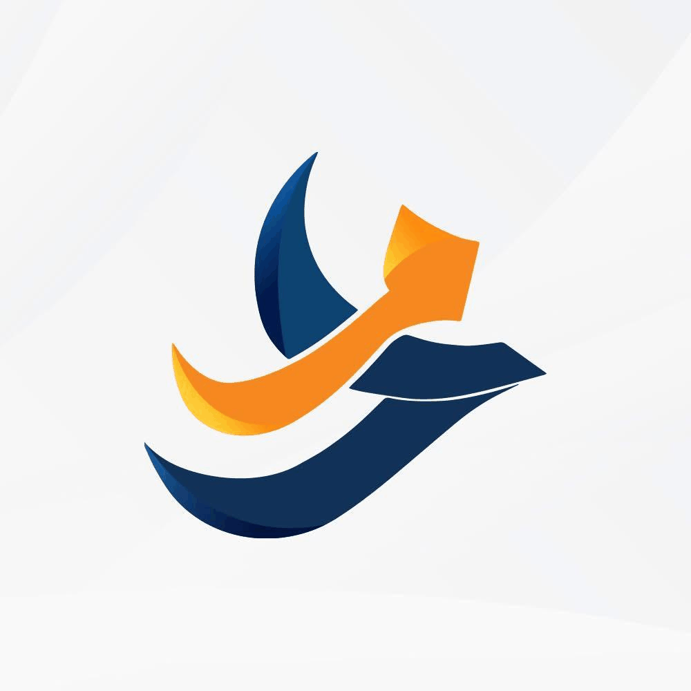 Blue and gold sail emblem